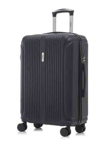 YONSLY Koffer Trolley Reisekoffer L, Schwarz mit 360° Rollen - Robuster Hartschalenreisekoffer mit 4 leisen 360°-Doppelrollen für mühelose Mobilität. Integriertes Sicherheitsschloss schützt Ihre Wertsachen. Ideal für Langstreckenreisen und den täglichen Gebrauch.