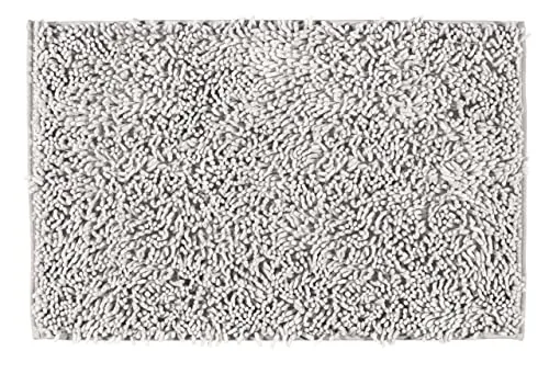 WENKO Badematte Chenille Light Grey - Badematte, Duschmatte, samtweich & rutschhemmend, Polyester, 50 x 80 cm, Hellgrau