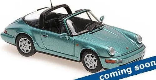 Minichamps 1:43 PORSCHE 911 TARGA (964) – 1991 – GREEN METALLIC - Modellbau für Sammler, detailgetreues Modell des ikonischen Porsche 911 Targa in grünem Metallic-Finish.