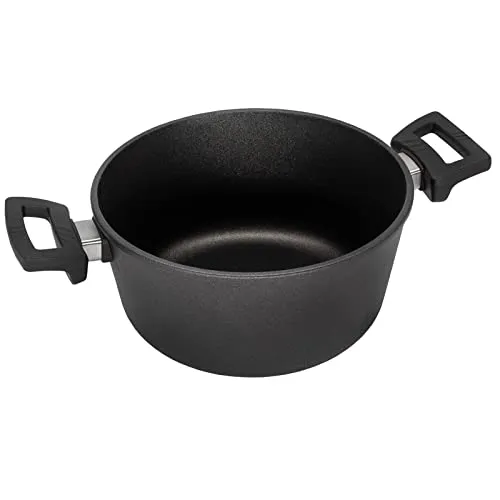 Eurolux Guss-Topf Ø 24 cm Induktion - 4.5 Liter - kleiner induktiver Universal-Kochtopf Aluguss mit Antihaft-Beschichtung - Made in Germany