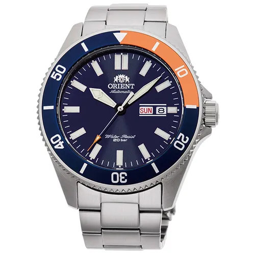 Orient Blue Dial Edelstahl Automatik RA-AA0913L19B Herrenuhr - Sportliche Armbanduhr mit 200m Wasserdichtigkeit, verschraubter Krone und elegantem blauen Zifferblatt – ideal für Taucher und stilbewusste Herren.