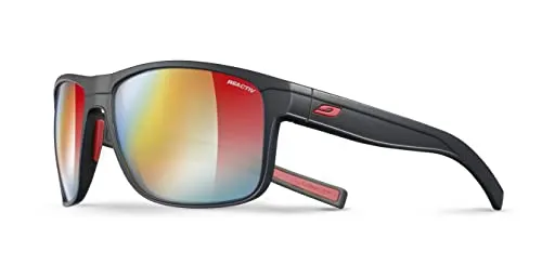 Julbo Renegade Herren Sonnenbrille, Schwarz/Rot, Einheitsgröße - Sportbrillen mit Grip Nose und Grip Tech Zweigen für optimalen Halt und Komfort bei allen Aktivitäten. Ideal für Outdoor-Sportler!