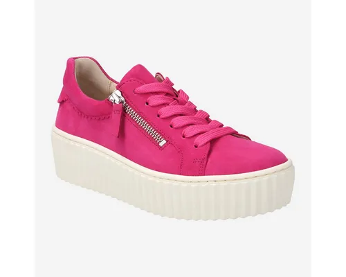Gabor Damen Low-Top Sneaker in Pink (Creme) - Damen-Sneaker mit flacher Plateausohle, ideal für Freizeit und Sport, aus hochwertigem Rauleder und Glattleder für optimalen Tragekomfort.
