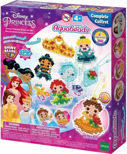 Aquabeads Disney Prinzessinnen Schmuck-Set - Bügel- & Wasserperlen für kreative Kinder ab 4 Jahren, fördert die Fantasie und Geschicklichkeit mit zauberhaften Disney-Prinzessinnen Motiven.