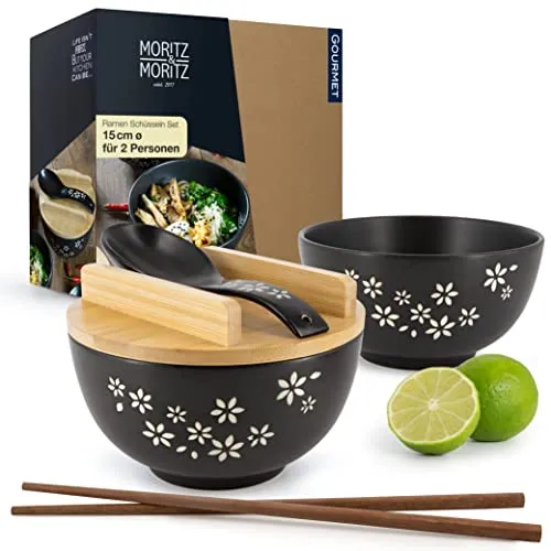 Moritz & Moritz Ramen Schüssel Set für 2 Personen in schwarz von Moritz & Moritz