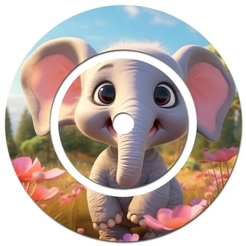 yabaduu Schutzfolie Süße Tiere kompatibel mit Toniebox Lauscher Station Aufkleber personalisierbar Zubehör für Kinder Spielzeug passgenau selbstklebend Y046 (Nr. 53 Elefant, Ladestation Folie)