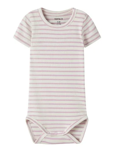 Name It Kurzarmbody NBNBANI SS BODY NOOS Baumwollmischung, Jersey Rippqualität