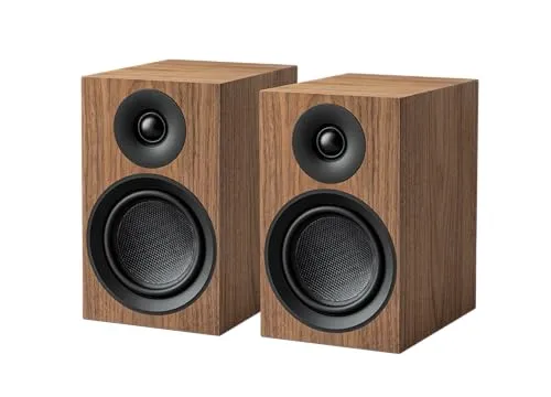 Pro-Ject Speaker Box 5 E Carbon, Referenz-Regallautsprecher mit 2-Wege-Bassreflexprinzip, 5-Zoll-Carbon-Bass/Mitteltöner, Robustes MDF-Gehäuse, inklusive Lautsprecherabdeckung (Wood)