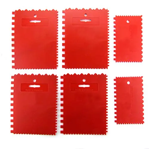 Kunststoff Zahnspachtel 6er Satz Kleberspachtel Aufstreich-Spachtel Leimspachtel Kleberspachtel 4x 13,5 x 17,5 cm / 2x 8,3 cm x 13,5 cm