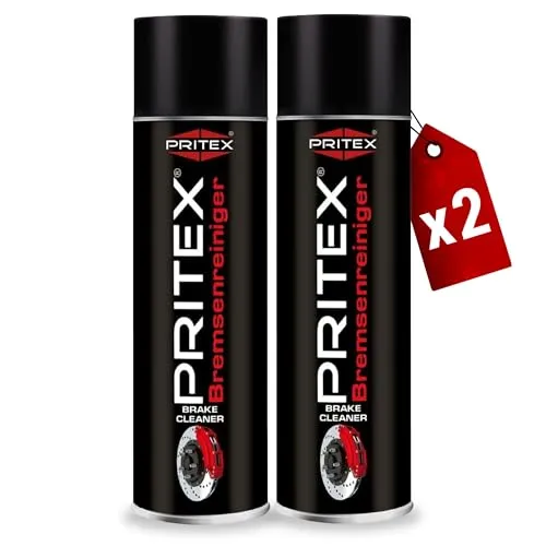 PRITEX – Bremsenreiniger Spray 2 x 500 ml – Auto Teilereiniger zur Entfettung von Bremsen, Kupplungen, Motor- & Maschinenteilen – rückstandsfrei & umweltneutral HOHE QUALITÄT