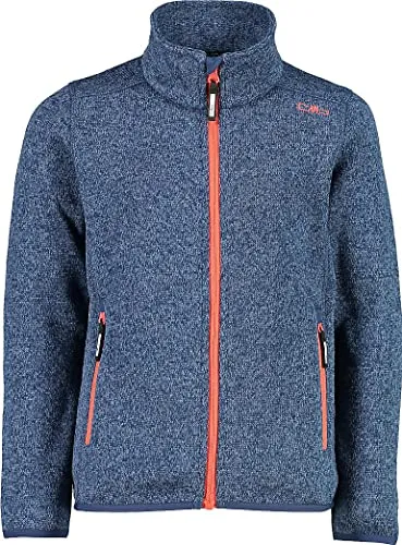 CMP Fleecejacke Blau, Größe 98 für Kinder - Funktionsjacke für Kinder, atmungsaktiv und wärmeisolierend dank Knit-Tech Technologie, ideal als Übergangsjacke oder Zwischenschicht.