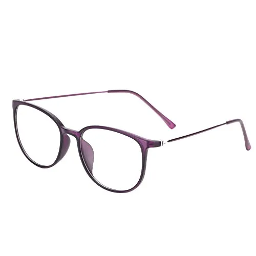 Retro Brille ohne stärke Student Slim-Brille Damen Herren Nerdbrille Linsen Brillenfassung clear lens Dekobrillen modisch rund Streberbrille Strahlenschutz lesebrille für Computer PC mit Brillenetui