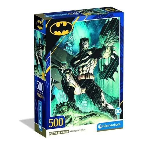 Clementoni Puzzle - Batman 500 Stücke - Puzzle für Erwachsene 14-99 Jahre, Geschenk für Mann und Frau, Cartoon, Made in Italy, 35593