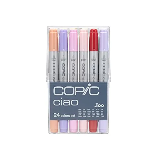 Copic Ciao 24er Set – Bunte Kreativität für Künstler - Schreibutensilien, 24 hochwertige Marker in lebendigen Farben, ideal für Zeichnungen und Illustration.