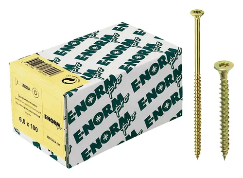 E-NORMpro Spanplattenschrauben Senkkopf verzinkt gelb TX 3,0 x 35... 1.000 Stück