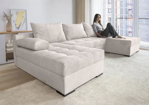 COLLECTION AB Wohnlandschaft Josy U-Form, 269 cm, Beige von Collection AB