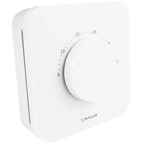 Salus Raumthermostat HTR230 - Geräuschloser Drehregler - Nicht-programmierbare Thermostate für Heizungen, präzise Temperaturregelung von 5-30°C für optimalen Komfort.