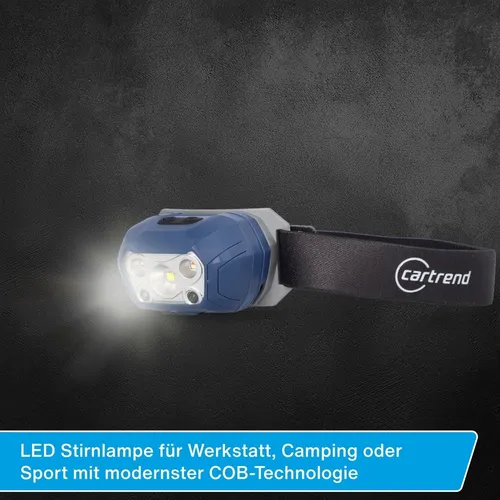 Cartrend LED-Stirnlampe 400 Lumen schwarz-blau  Stirnlampe