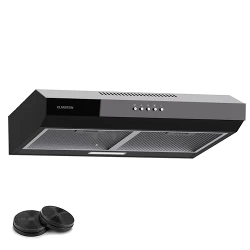 Klarstein Dunstabzugshaube 60cm - Leise Abluft mit Touch Controls - Dunstabzugshaube mit 200m³/h Luftstrom, 3 Modi und spülmaschinenfestem Aluminium-Filter für effiziente Geruchs- und Fettabsorption in jeder Küche.