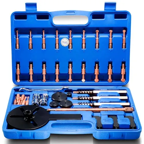 CCLIFE 36-in-1 Radnabenabzieher Set mit 3-Klauen Lagerabzieher - Vielseitiges 36-in-1 Abzieher Set für sichere und schnelle Lagerentfernung bei Fahrzeugen. Mit hochwertigen Abzieherköpfen und robustem Trapezgewinde für einfache Handhabung und Stabilität.