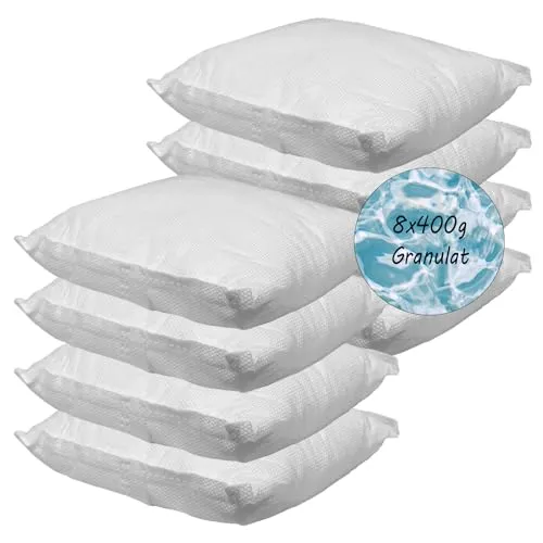 Mojawo 8 x 400 Gramm Luftentfeuchter Nachfüllpack Vliesbeutel XXL Box Granulat Nachfüllen Raumentfeuchter Nachfüll-Granulat