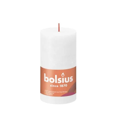 Bolsius Stumpenkerze Cloudy White Ø68 mm - Höhe 13 cm - Weiß - 60 Stunden