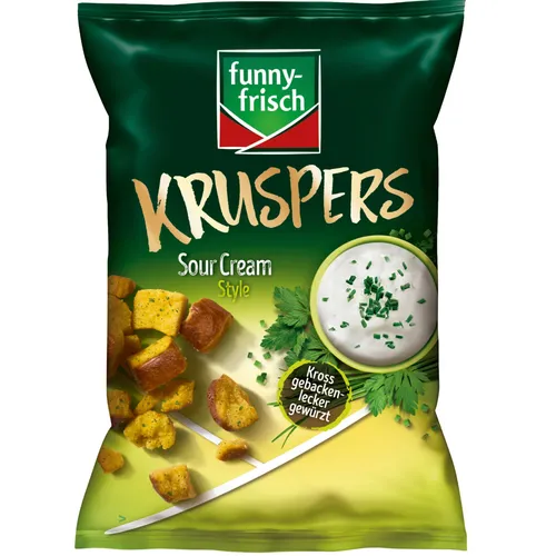 funny frisch Kruspers Sour Cream Style lecker gewürzt vegetarisch 1x120g Tüte