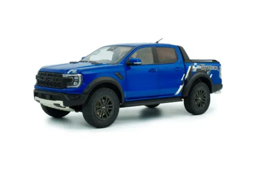 SOLIDO Ford Ranger Raptor 2024 Lightning Blue 1:18 - Detailreiches 1:18 Modell des Ford Ranger Raptor in strahlendem Blau. Hergestellt aus Metall und Kunststoff, ideal für Sammler und Modellbau-Enthusiasten.