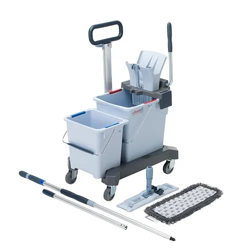 Vileda Prof UltraSpeed Pro Ready-to-Go Doppelfahreimer Set 147224 - Sonstige Reinigungsgeräte, reinigen Sie 12% schneller mit optimiertem Pressprozess und genießen Sie eine platzsparende Lagerung.