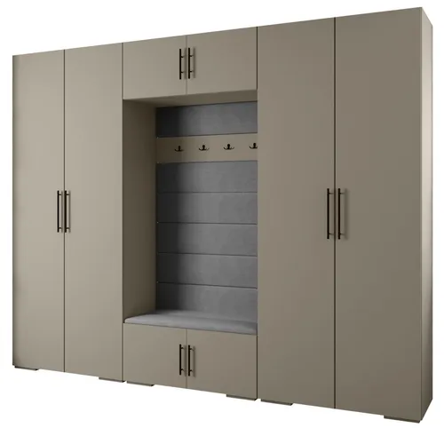 ABIKS MÖBEL Kompaktgarderobe INOVA 3 SATZ 9 – Elegante Aufbewahrungslösung - Entdecken Sie die stilvolle Kompaktgarderobe INOVA 3 SATZ 9 mit Kleiderstange und Regalen. Robust, elegant und einfach zu montieren – ideal für jeden Raum und zur optimalen Aufbewahrung Ihrer Kleidung.
