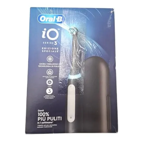 Oral-B Wiederaufladbare elektrische Zahnbürste iO 3 Schwarz, 1 Ersatzkopf, 1 Reiseetui. + Zahnpasta Oral-B Pro-Expert, professioneller Schutz, 75 ml. 1 Zahnbürste