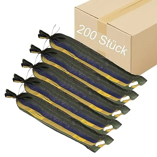 Miko® 200 STK. Sandsäcke, Silosäcke, Hochwasserschutz, Silosandsäcke ungefüllt, Wassersperre 25 x 100 cm NEU mit Zugband und Tragelaschen, befüllbar mit Sand oder Kies, UV-beständig