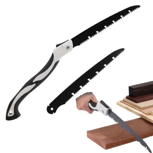 TenaLucy Astsäge Klappbar,2 Stück SK5-Sägeblatt 210mm Handsäge Astsäge Klappsäge Klappbare mit Sicherheitsverschluss Outdoor Gehärtetes Rutschfester Softgriff,für Garten,Holz,Camping