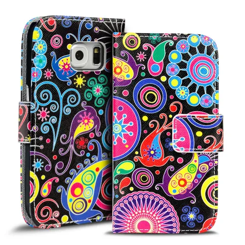 Schutz Hülle Für Samsung Galaxy S6 Edge Motiv Handy Book Cover Klapp Tasche Case