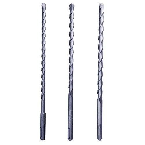 sds plus Steinbohrer 3er Set Ø 8-10-12 mm x 26 cm/Beton-bohrer perfekt für Mauerwerk, Stahlbeton, Beton, Naturstein aus hochwertigem Hartmetall/Hammerbohrer/Stahlbohrer