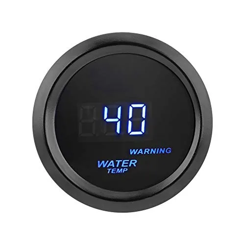 Auto Wasser Temperaturanzeige, Fydun 2 Zoll 52mm Auto Blaue LED Digital Wassertemperatur Celsius Gauge Kit mit Temperatur Sensor