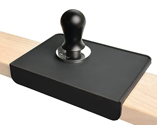 MiiCoffee Espresso-Tampermatte, schwarzes Silikon-Pad in Lebensmittelqualität, 20x15 cm, Kaffee-Tampermatte, Kaffee-Tamperstation, Espresso-Zubehör, wasserdicht und hitzebeständig (schwarz)