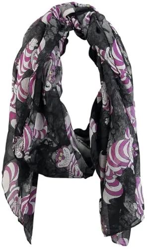 Alice im Wunderland Grinsekatze Frauen Schal schwarz/lila