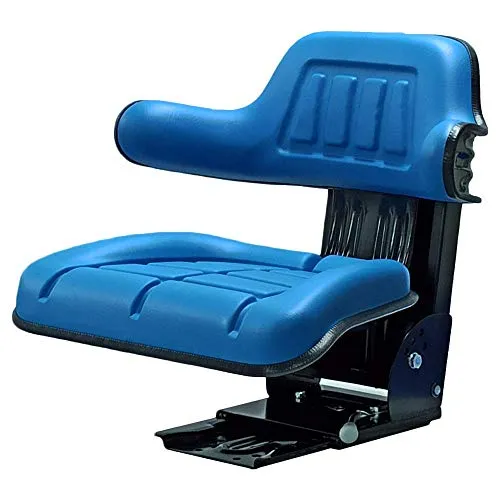 KLARA SEATS Schleppersitz Traktorsitz Universalsitz Trecker Sitz Oldtimer gefedert KS 44/2V PVC Blau kompatibel mit New Holland Ford neigungsverstellbar mit Stossdämpfer und Zugfedern