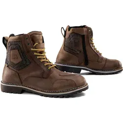 Falco Ranger 2 Motorradstiefel in Braun, Gr. 44 - Hochwertige Motorradstiefel mit D3O®-Knöchelprotektor, wasserdichter High-Tex®-Membrane und rahmengenähter Goodyear-Sohle für optimalen Schutz und Komfort auf jeder Fahrt.