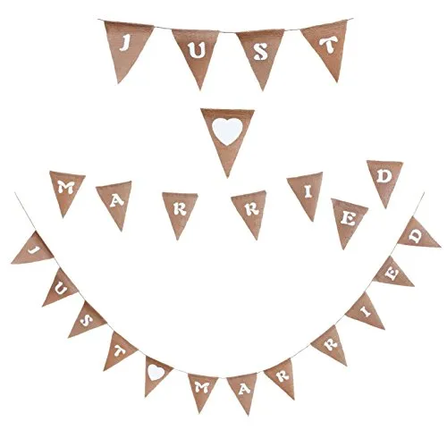 Oblique Unique® Just Married Girlande Hochzeit Banner