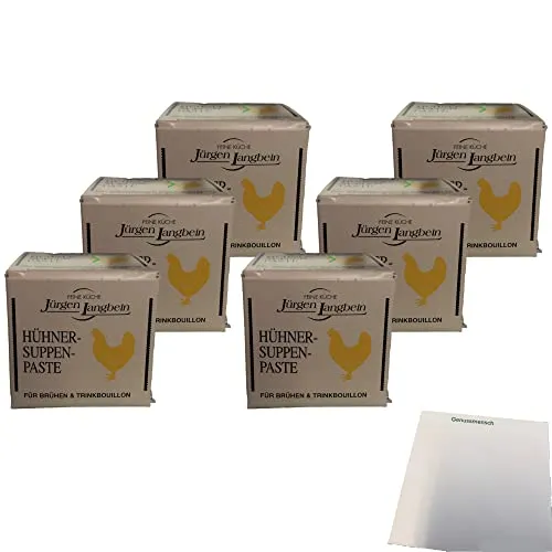 Jürgen Langbein Hühner-Suppen-Paste 6er Pack (6x50g Packung) + usy Block