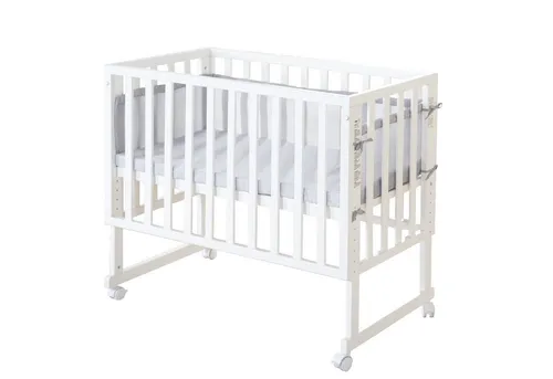 Roba Stuben- & Beistellbett 3in1 mit Barriere Style grau - Vielseitiges 3in1 Bett in elegantem Grau, ideal für das Schlafzimmer oder als Beistellbett. Aus robustem Holz gefertigt.