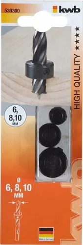 KWB Bohrtiefenbegrenzersatz, 3-teilig, Ø 6, 8, 10 mm