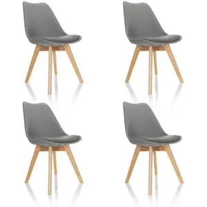 hjh OFFICE Schalenstuhl 4er Pack SCANDI - Stühle im skandinavischen Design, zeitlos und elegant, perfekt für modernes Wohnen und vielseitige Einsatzmöglichkeiten.