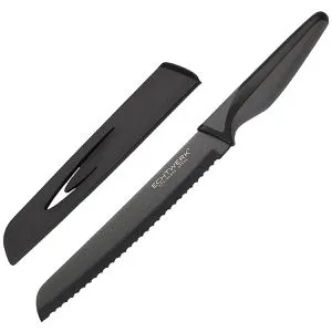Echtwerk Brotmesser Black Steel, Kunststoffgriff, Edelstahlklinge 20 cm