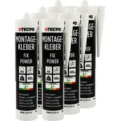 6x TECPO Universal Montagekleber Ultra FIX Power Baukleber 480g Weiß