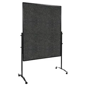 Legamaster Moderationstafel 7-204610 Premium Plus - Memoboard mit anthrazitfarbenem Filzbezug, mobil durch 4 feststellbare Rollen, doppelseitig nutzbar und ideal für Meetings oder Workshops.