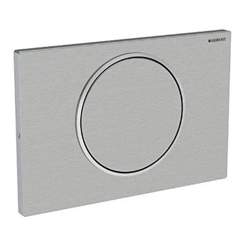 Geberit Betätigungsplatte Sigma10 verschraubbar 115.787.SN.5 - Montagezubehör für Geberit Sigma UP-Spülkästen, elegante Edelstahl-Oberfläche in gebürstet/poliert für ein modernes Baddesign.