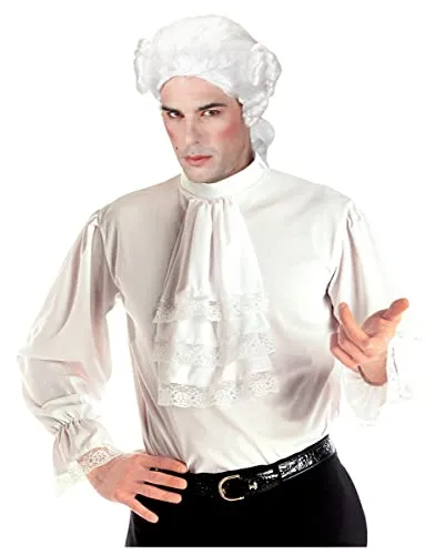 Horror-Shop Weißes Rüschenhemd mit Jabot XL als Kostümzubehör